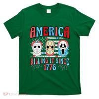 Funny America Killing It Since 1776 Horror 4th Of July Usa T-Shirt thumb 0