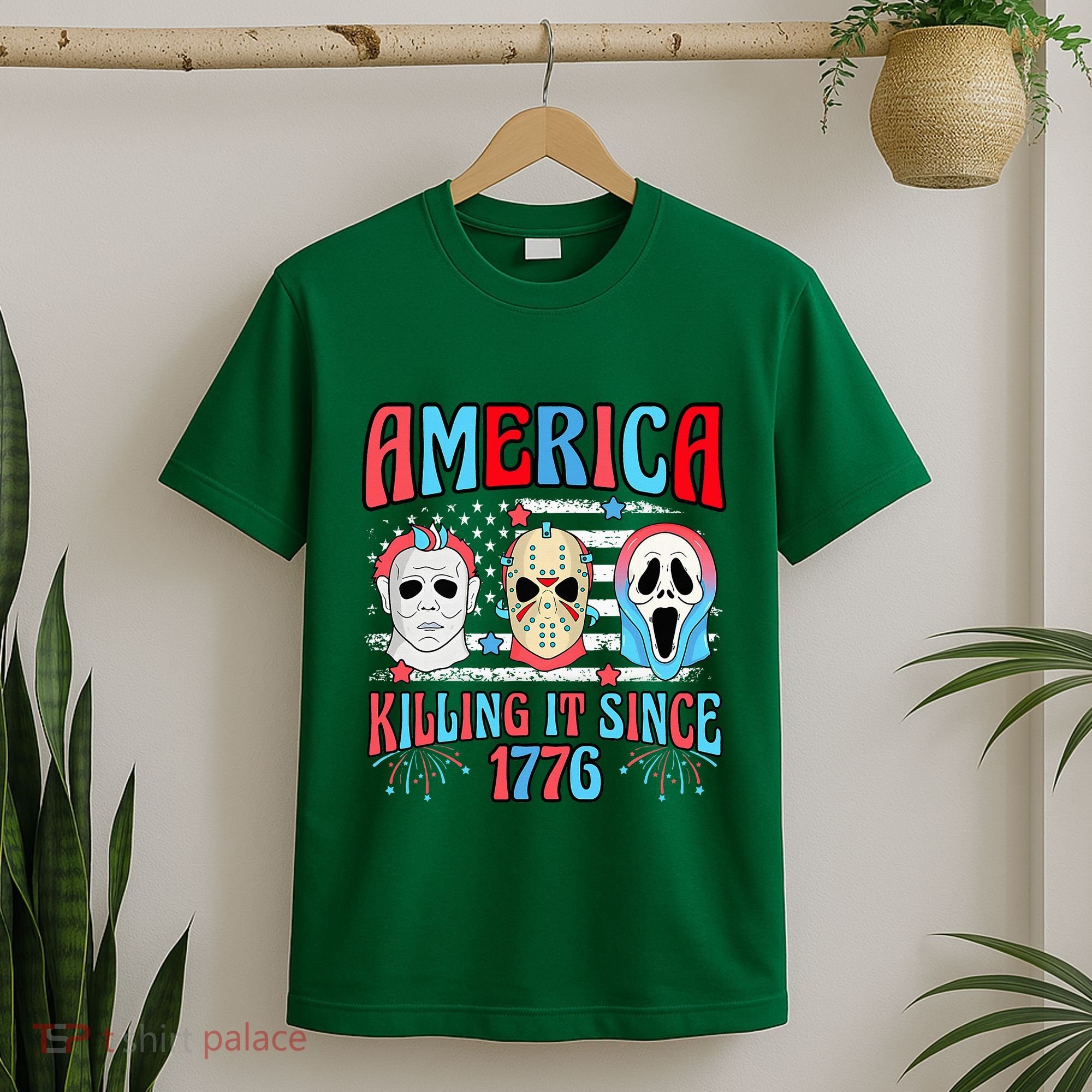 Funny America Killing It Since 1776 Horror 4th Of July Usa T-Shirt