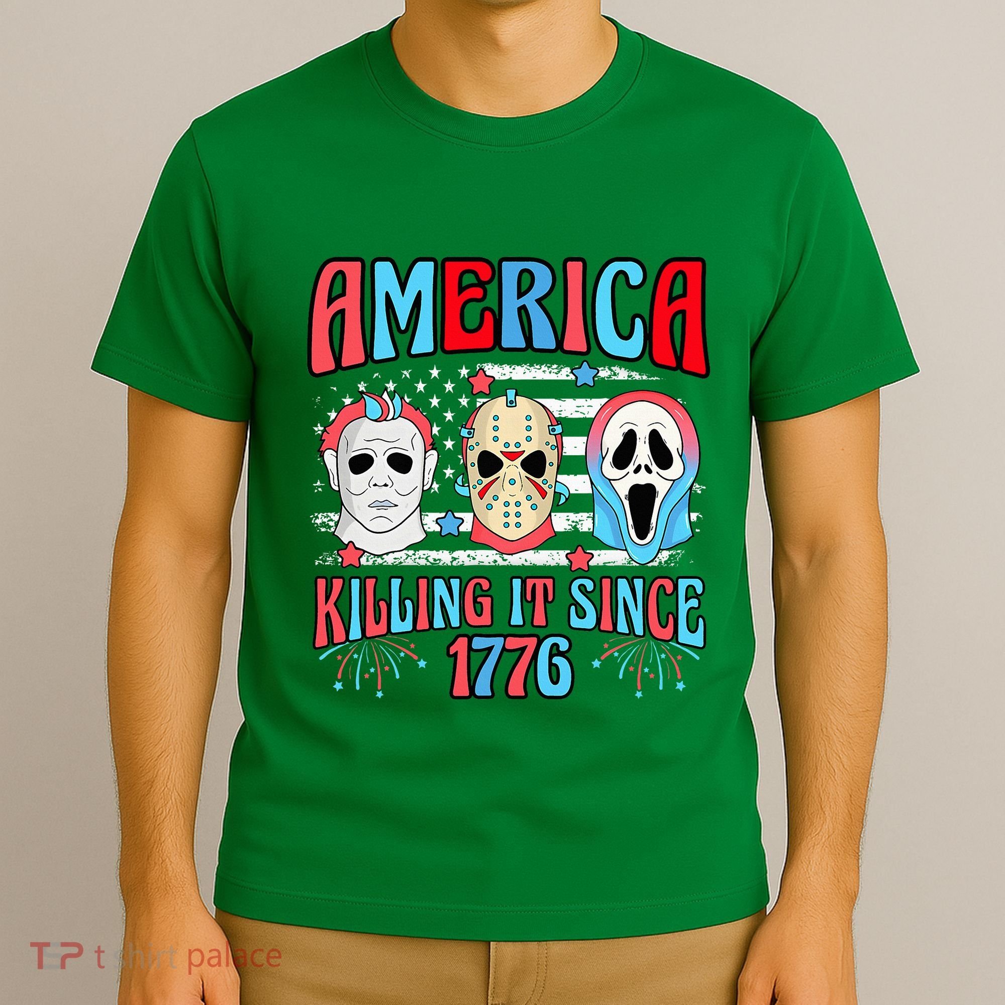 Funny America Killing It Since 1776 Horror 4th Of July Usa T-Shirt