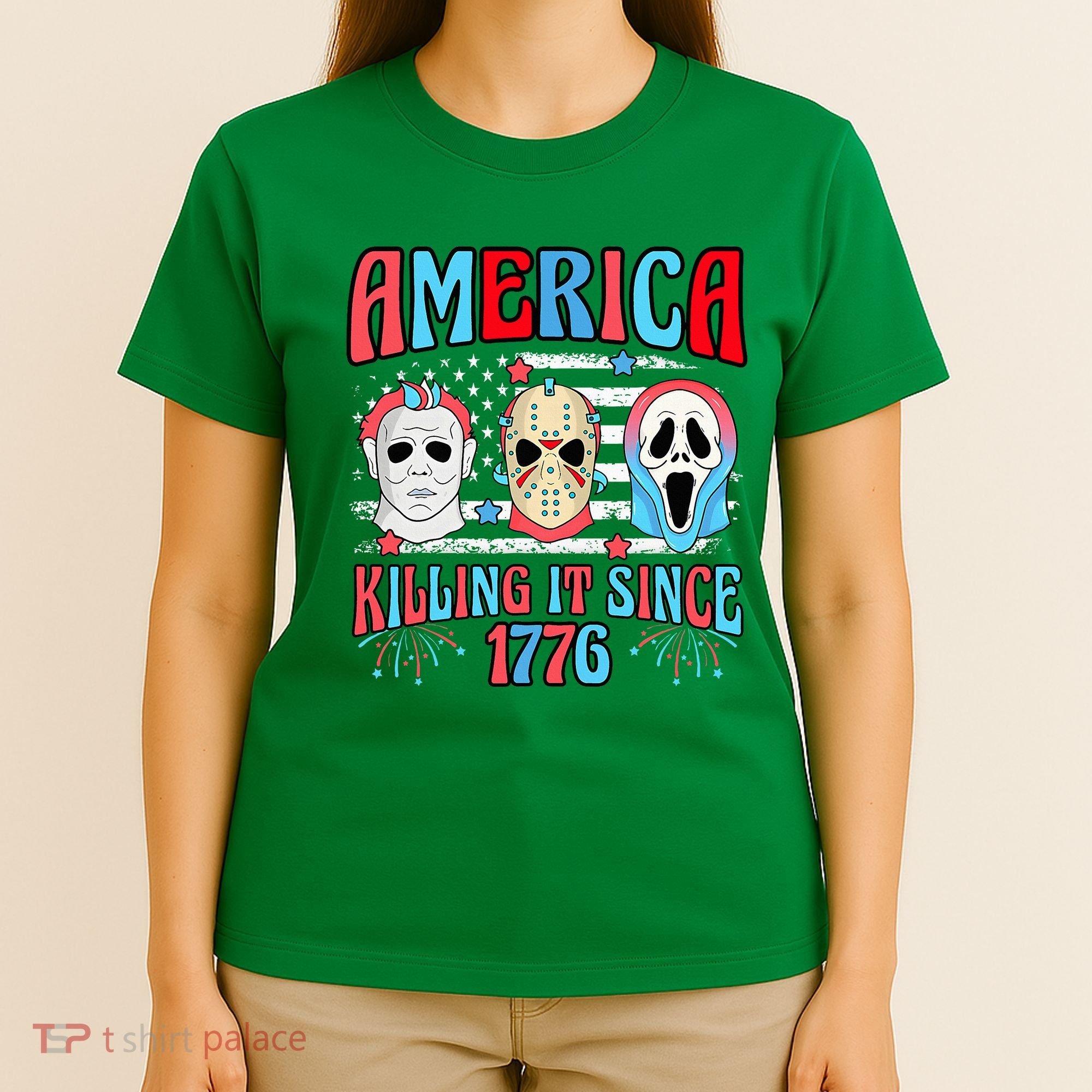 Funny America Killing It Since 1776 Horror 4th Of July Usa T-Shirt