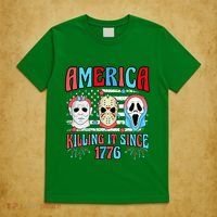 Funny America Killing It Since 1776 Horror 4th Of July Usa T-Shirt thumb 5