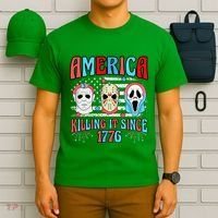 Funny America Killing It Since 1776 Horror 4th Of July Usa T-Shirt thumb 6