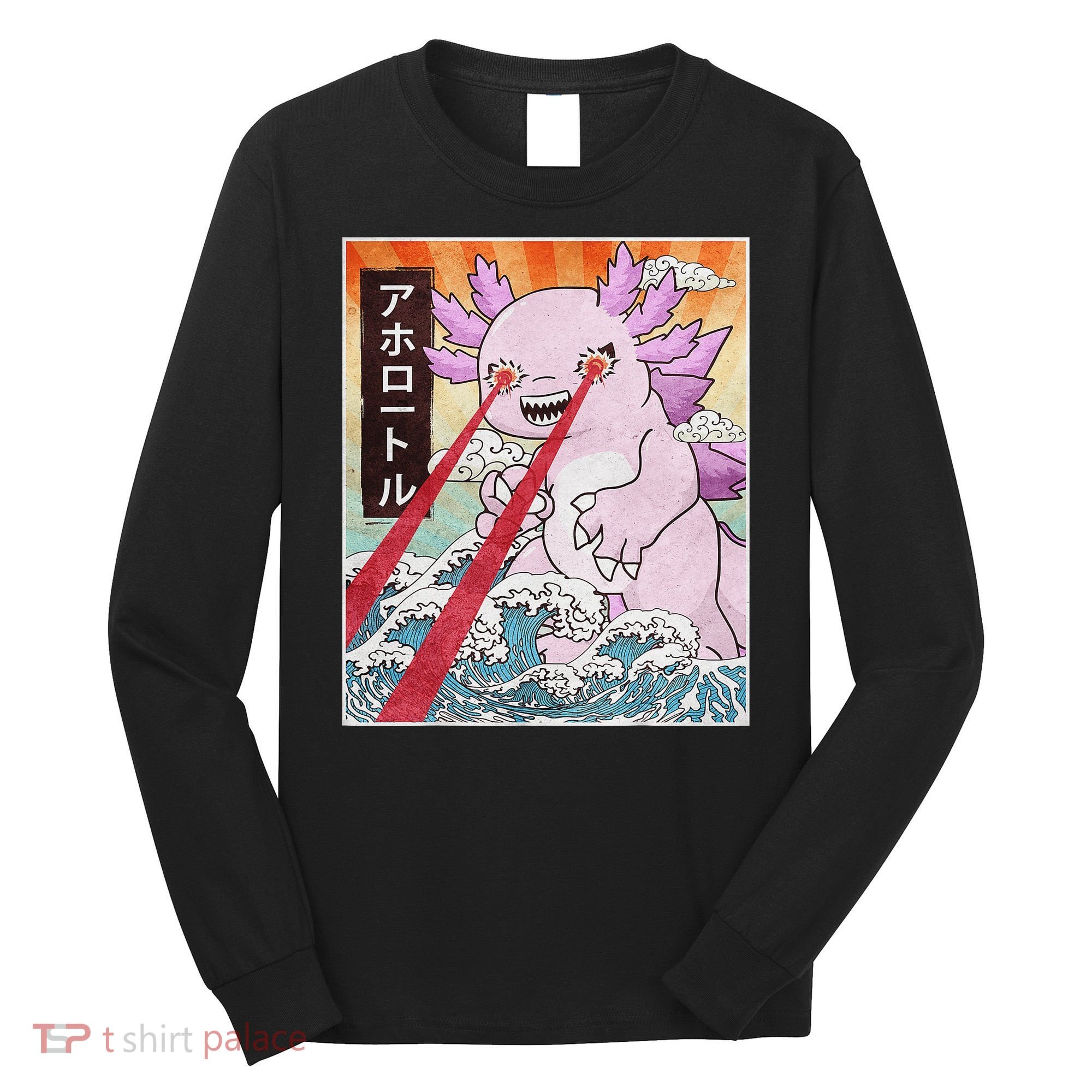 Funny Animal Kaiju Axolotl Japanese Monster  Long Sleeve Shirt