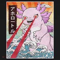 Funny Animal Kaiju Axolotl Japanese Monster  T-Shirt thumb 7