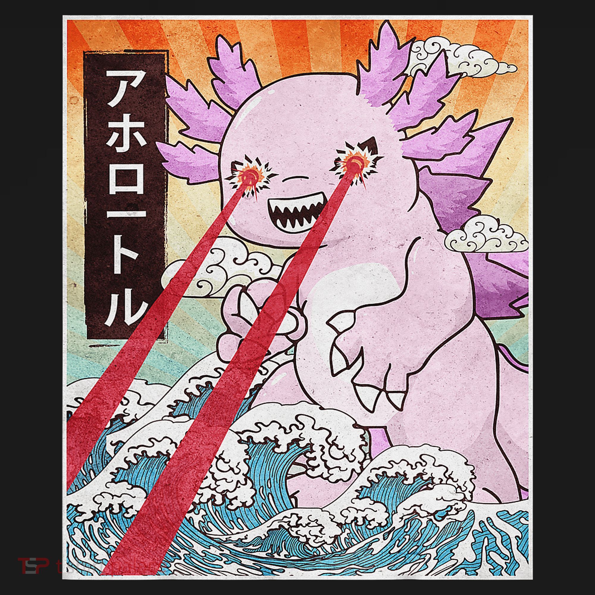 Funny Animal Kaiju Axolotl Japanese Monster  Polo