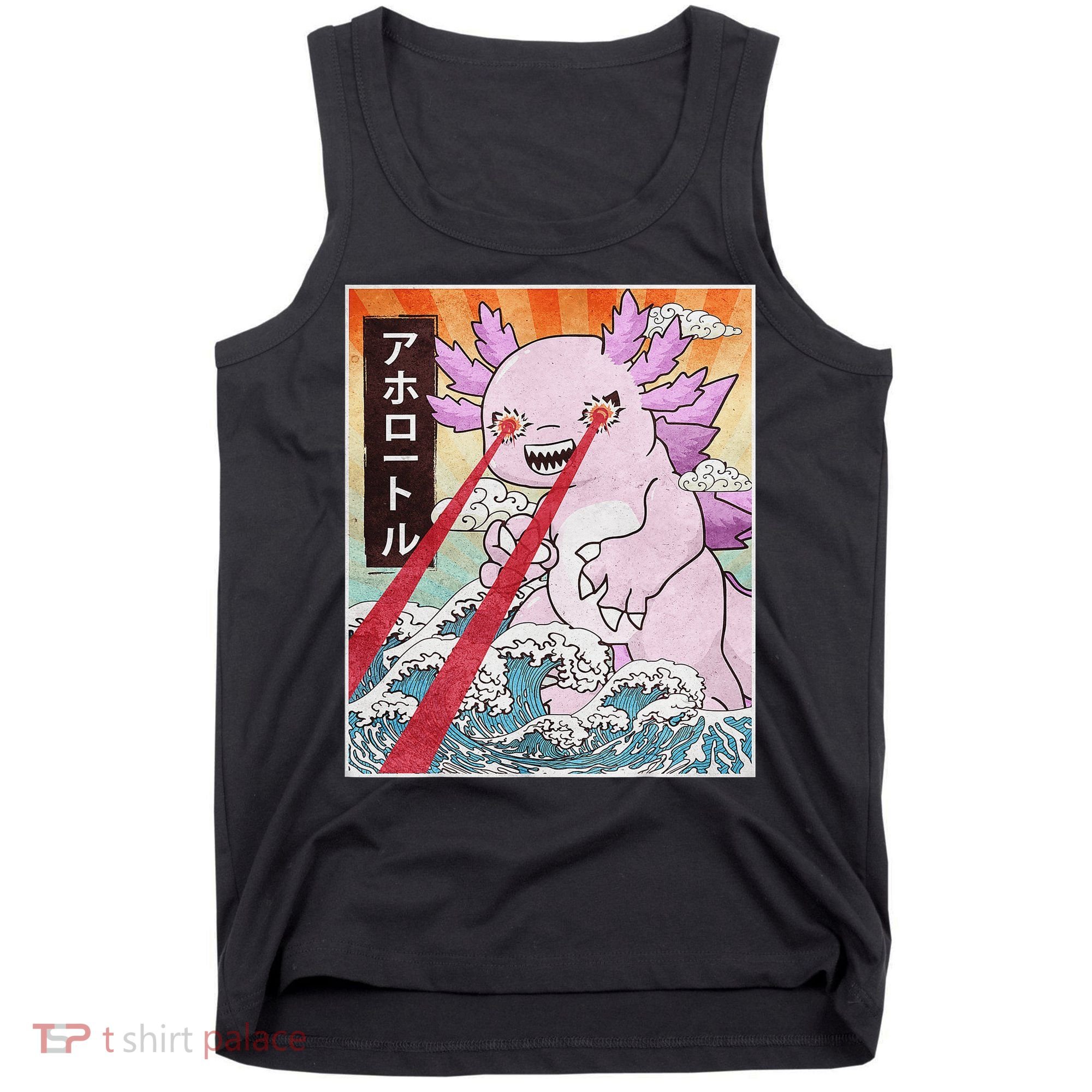 Funny Animal Kaiju Axolotl Japanese Monster  Tank Top