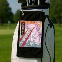 Funny Animal Kaiju Axolotl Japanese Monster  Golf Towel thumb 2