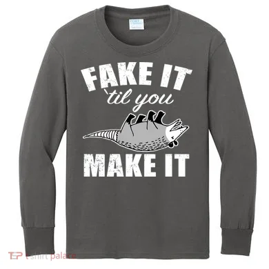 Fake It Or Make It Opossum Kids Long Sleeve Shirt