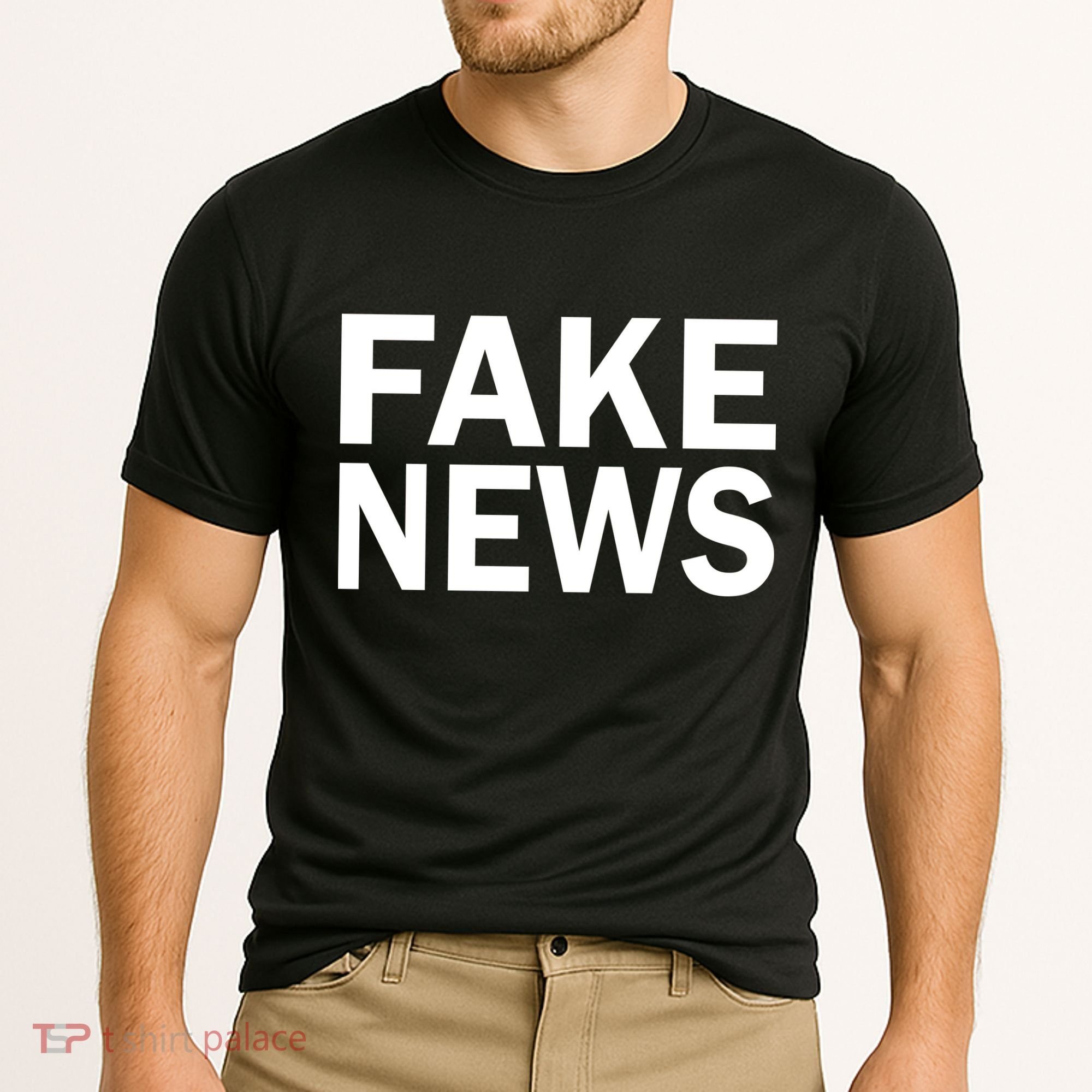Fake News Bold Text Cooling Performance Crew T-Shirt