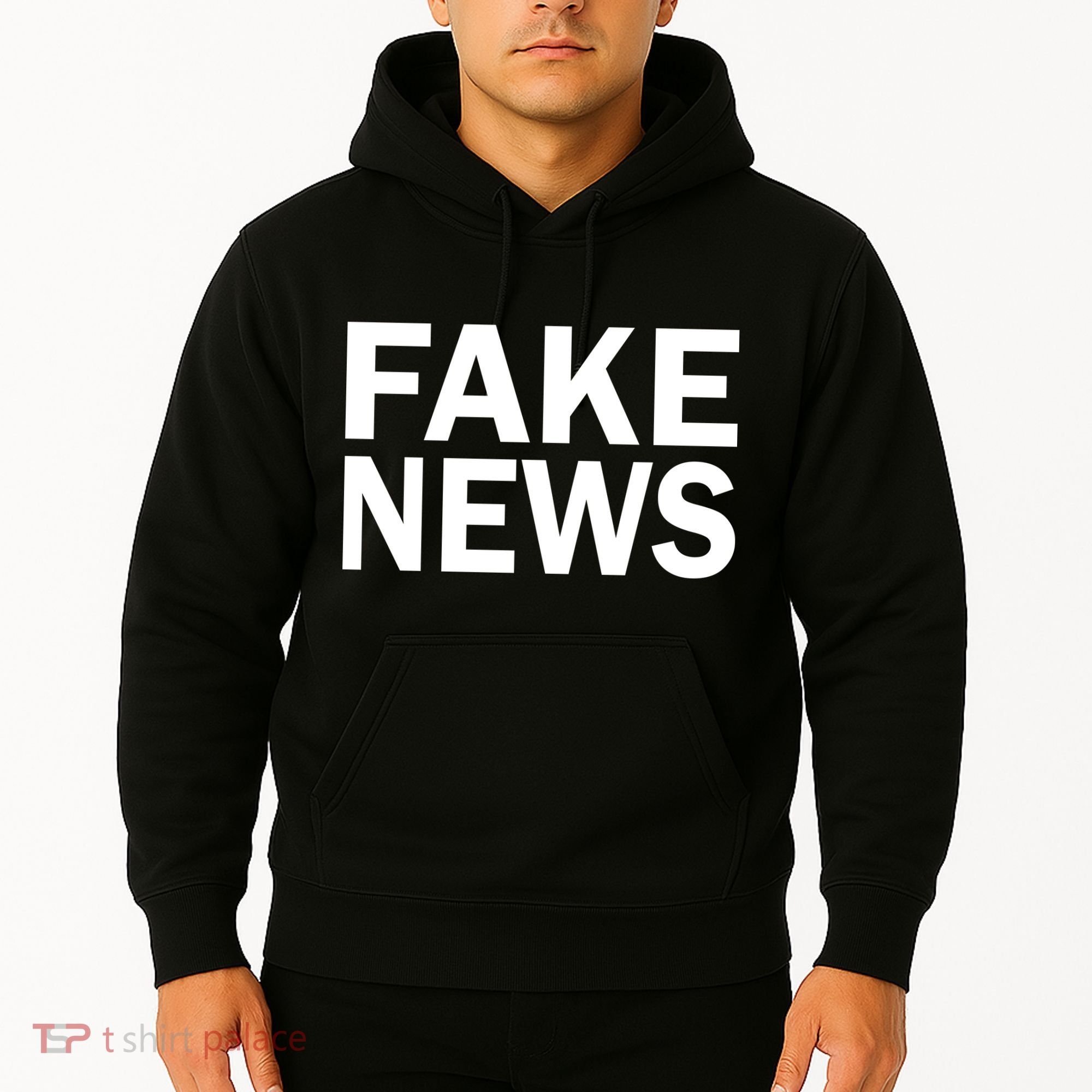 Fake News Bold Text Hoodie