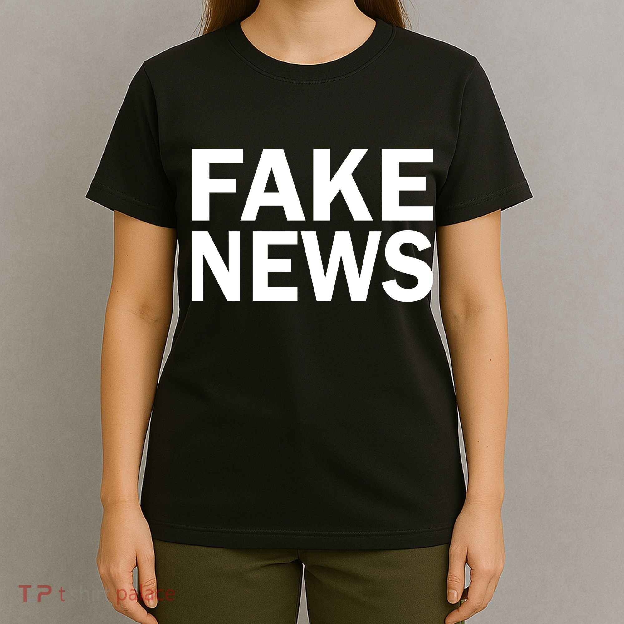 Fake News Bold Text T-Shirt
