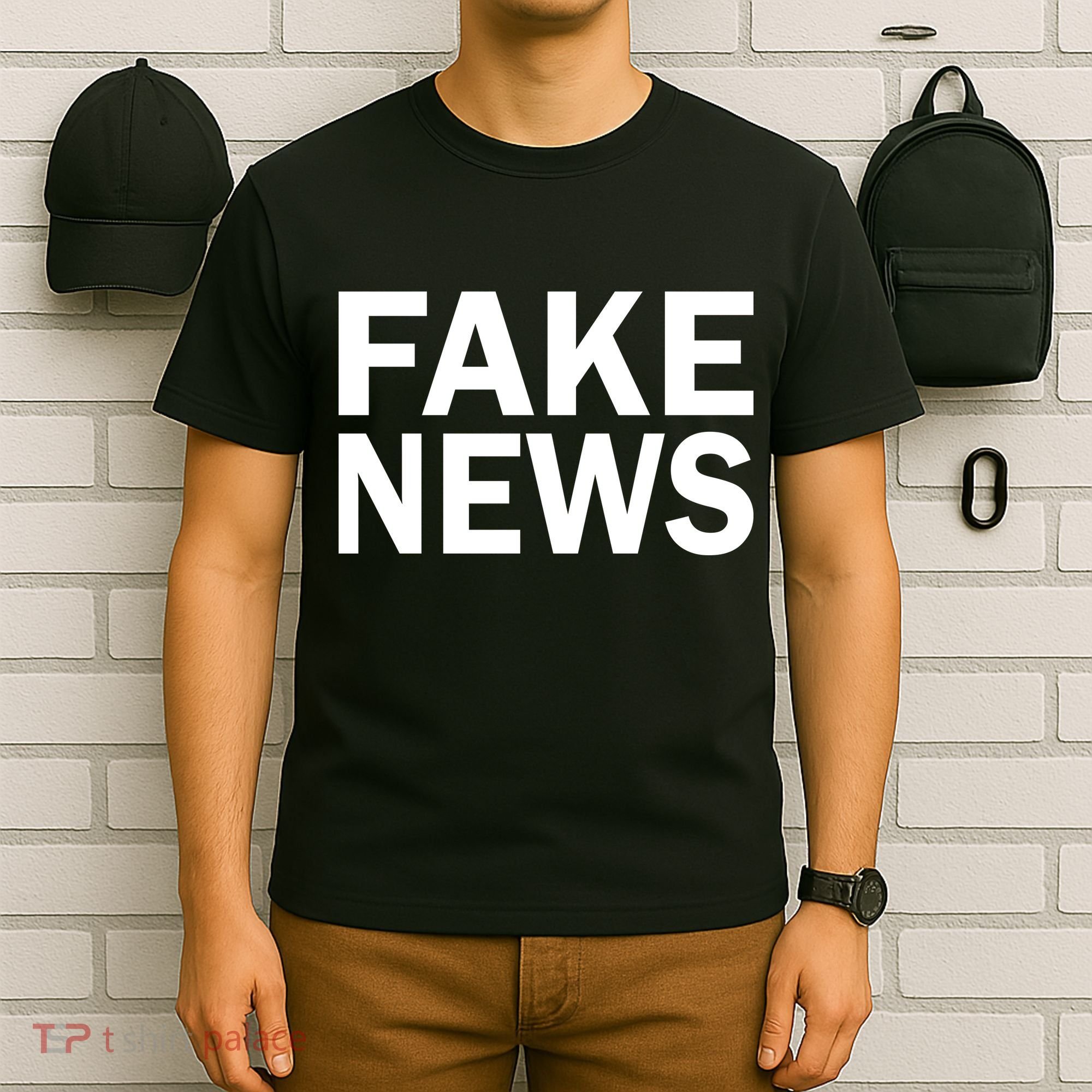 Fake News Bold Text T-Shirt