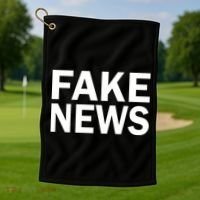 Fake News Bold Text Golf Towel thumb 1