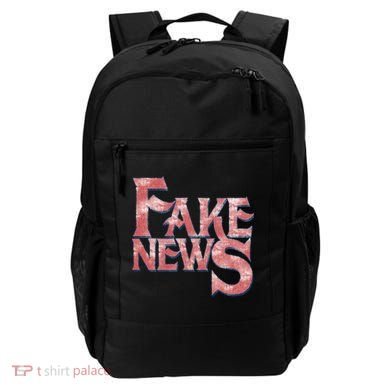 Fake News Distressed Text Backpack