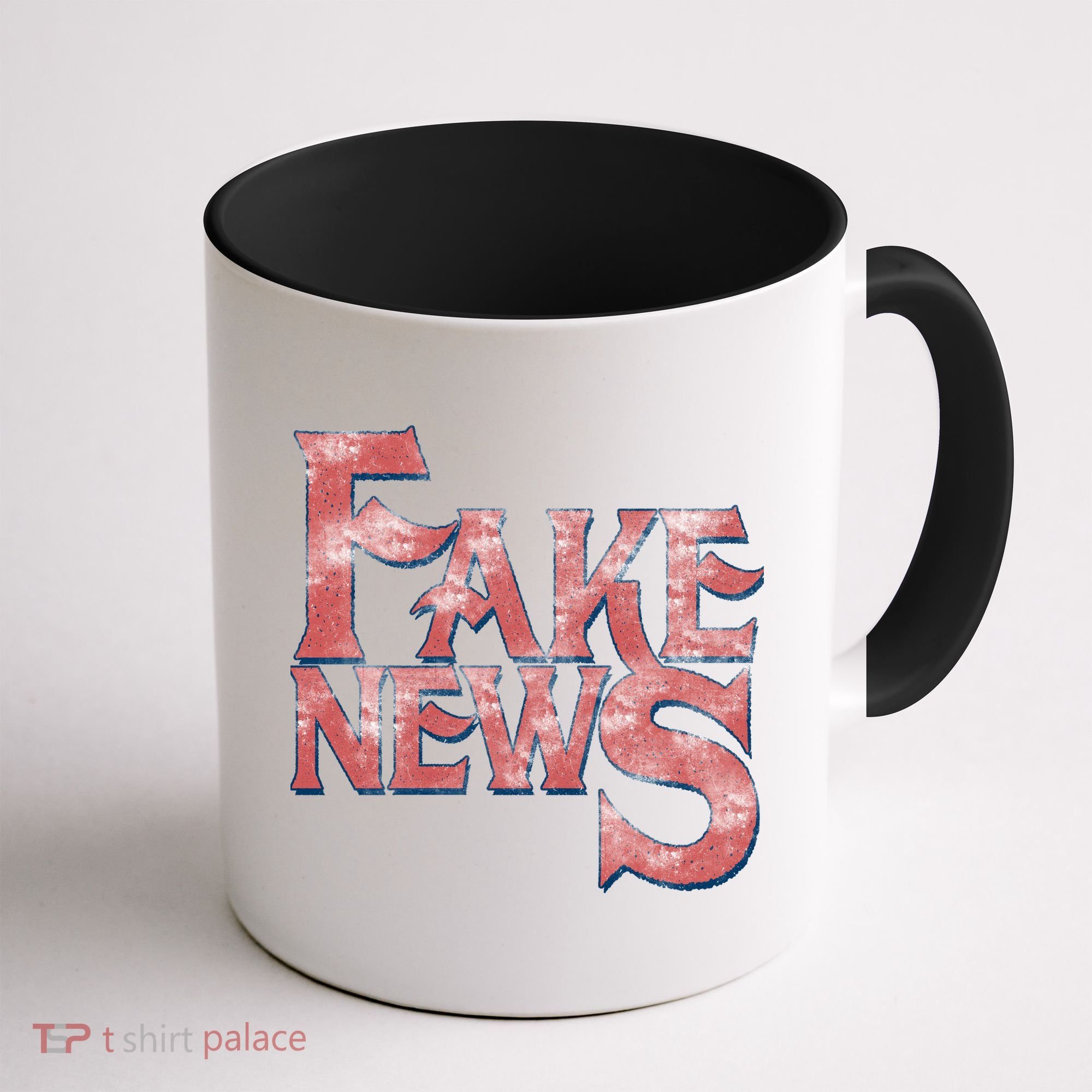 Fake News Distressed Text Coffee Mug