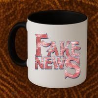Fake News Distressed Text Coffee Mug thumb 2