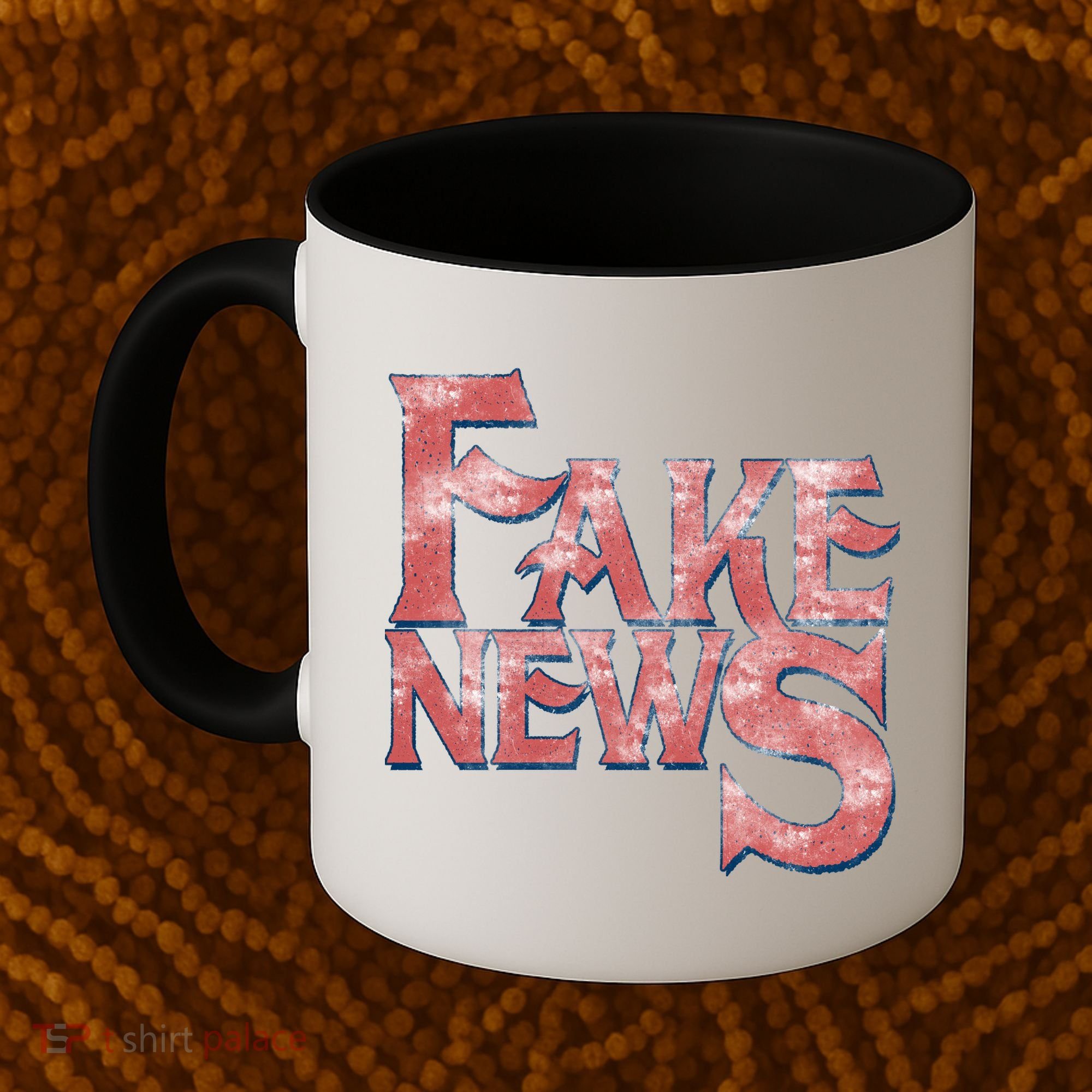 Fake News Distressed Text Coffee Mug