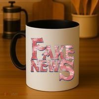 Fake News Distressed Text Coffee Mug thumb 4
