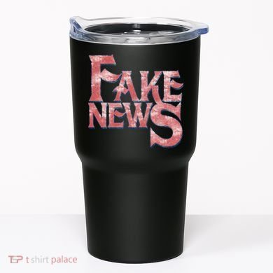 Fake News Distressed Text Tumbler
