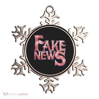 Fake News Distressed Text Ornament