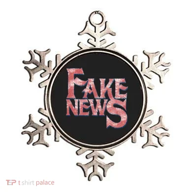 Fake News Distressed Text Ornament
