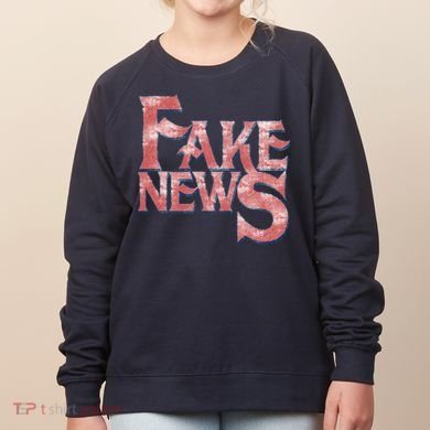 Fake News Distressed Text Women's Sweatshirt