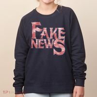 Fake News Distressed Text Women's Sweatshirt thumb 0