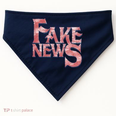 Fake News Distressed Text USA-Made Doggie Bandana