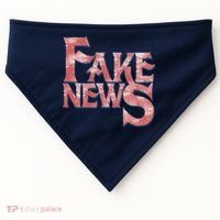 Fake News Distressed Text USA-Made Doggie Bandana thumb 0