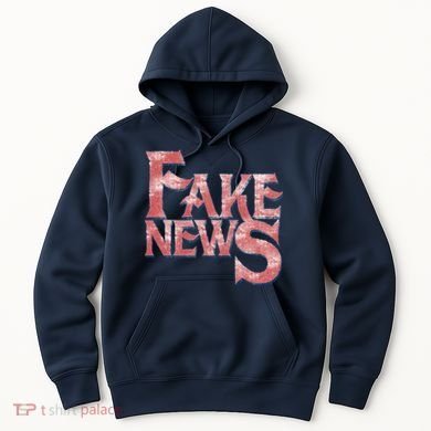 Fake News Distressed Text Hoodie