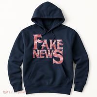 Fake News Distressed Text Hoodie thumb 0