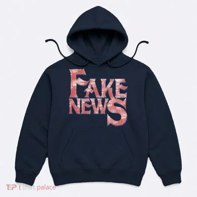 Fake News Distressed Text Hoodie