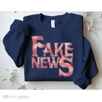Fake News Distressed Text Sweatshirt thumb 2