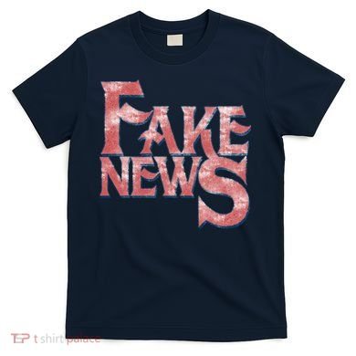 Fake News Distressed Text T-Shirt