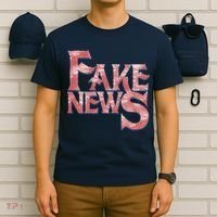 Fake News Distressed Text T-Shirt thumb 6