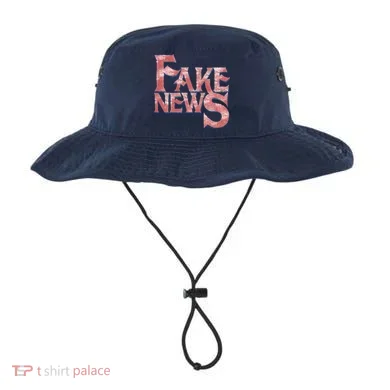 Fake News Distressed Text Bucket Hat