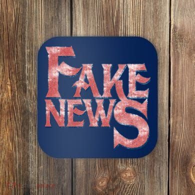 Fake News Distressed Text Coaster