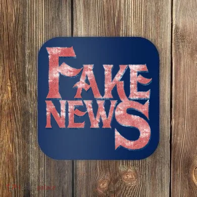 Fake News Distressed Text Coaster