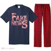 Fake News Distressed Text Pajama Set thumb 0
