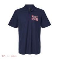 Fake News Distressed Text Polo thumb 0