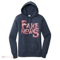 Fake News Distressed Text Women's Hoodie thumb 0