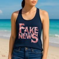 Fake News Distressed Text Women's Tank Top thumb 2