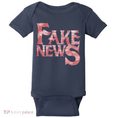 Fake News Distressed Text Baby Bodysuit