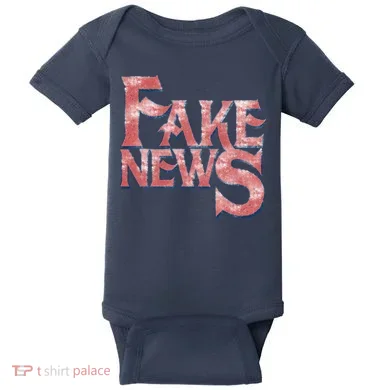Fake News Distressed Text Baby Bodysuit