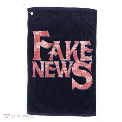 Fake News Distressed Text Golf Towel