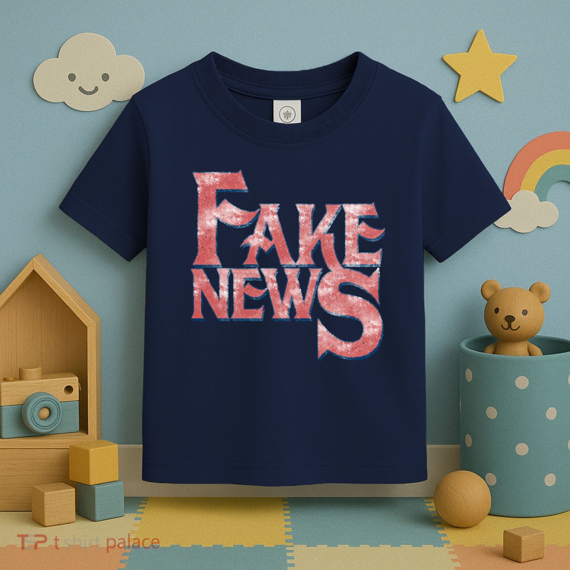 Fake News Distressed Text Toddler T-Shirt