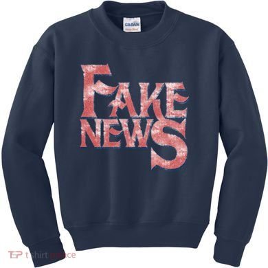 Fake News Distressed Text Kids Sweatshirt