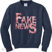 Fake News Distressed Text Kids Sweatshirt thumb 0