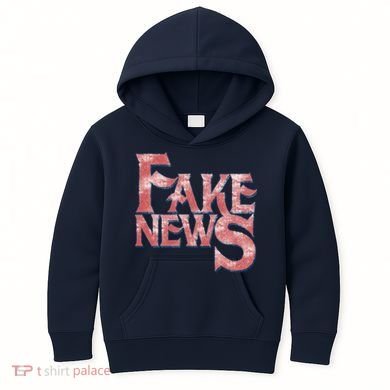 Fake News Distressed Text Kids Hoodie