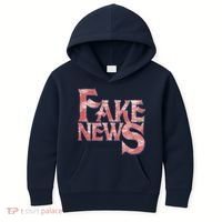 Fake News Distressed Text Kids Hoodie thumb 0